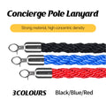 Premium Braided Stanchion Barrier Rope with Metal Hooks - Blue, 1.5m