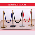 Premium Braided Stanchion Barrier Rope with Metal Hooks - Blue, 1.5m
