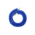 Premium Braided Stanchion Barrier Rope with Metal Hooks - Blue, 1.5m