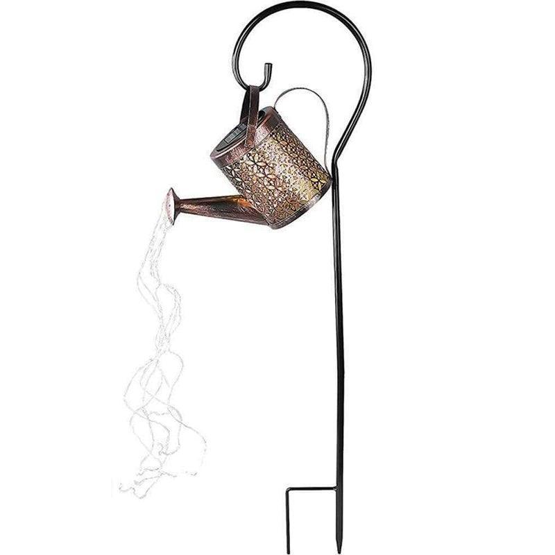 Solar Iron Lantern Shower + Lamp - Waterproof, Automatic, Outdoor Garden Art