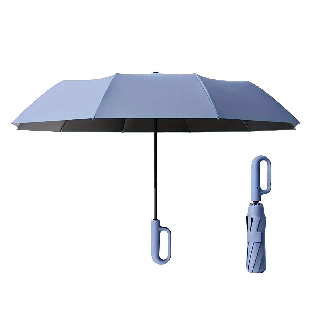 Automatic Folding UV Protection Umbrella - 124 cm, Windproof, Waterproof, Grey - SuperSaverAU - view 5