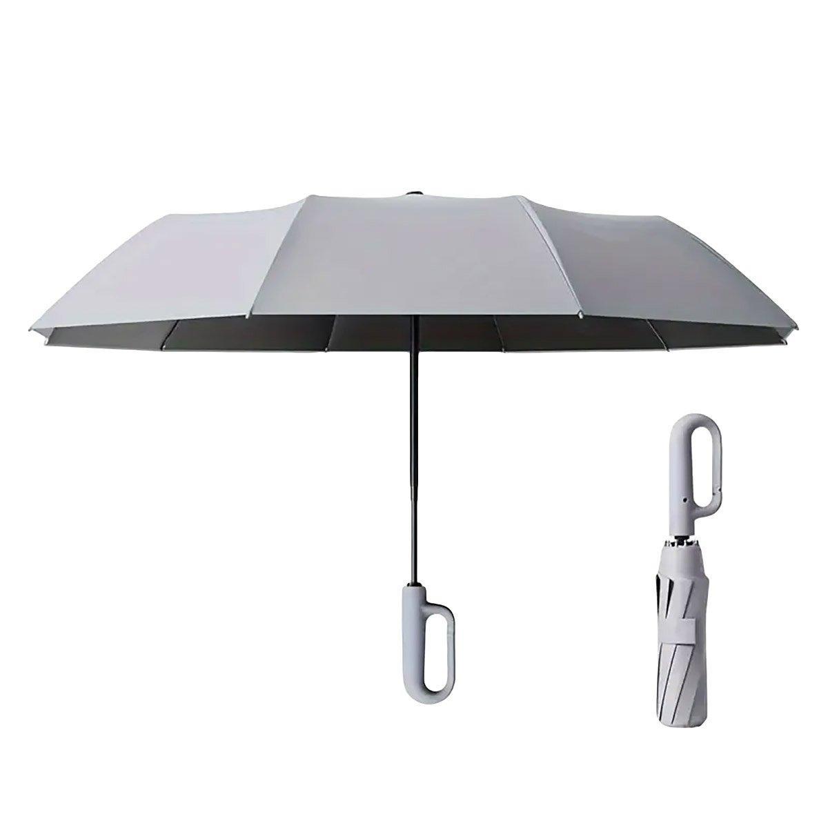 Automatic Folding UV Protection Umbrella - 124 cm, Windproof, Waterproof, Grey - SuperSaverAU - view 8