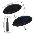 Premium Automatic 12-Rib Folding Umbrella – Black