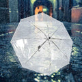 Premium Manual Transparent Folding Umbrella – Pink