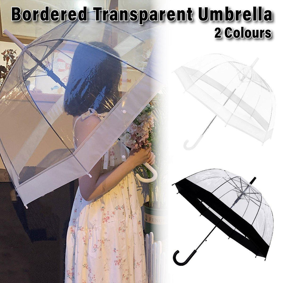 Premium Clear Dome Umbrella – White Edge 82cm