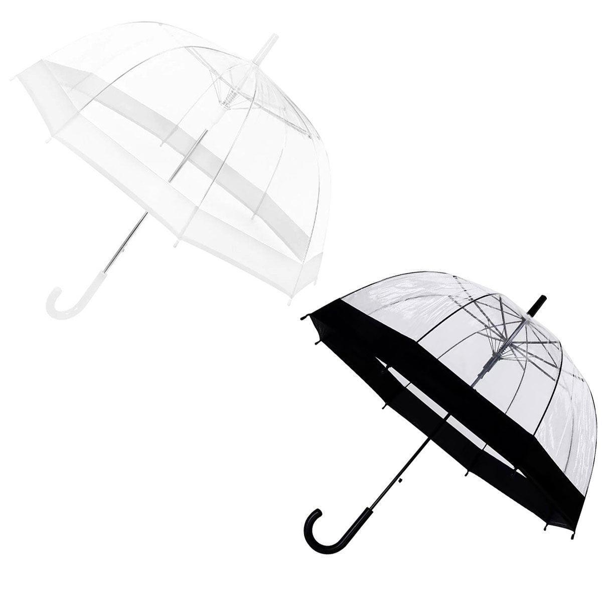 Premium Clear Dome Umbrella – White Edge 82cm