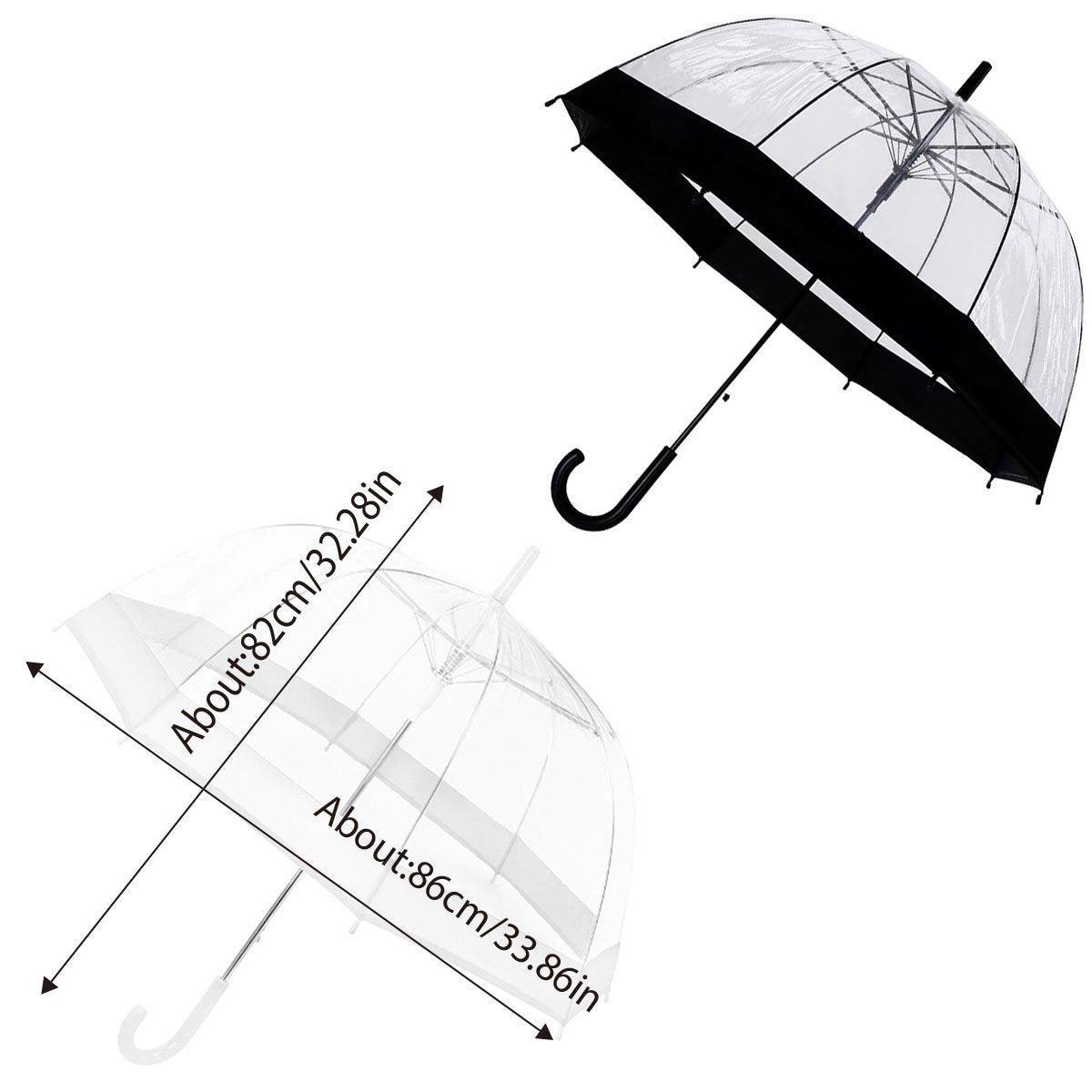 Premium Clear Dome Umbrella – White Edge 82cm