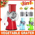 Premium Manual Rotary Vegetable Grater – Blue with 3 Drum Blades