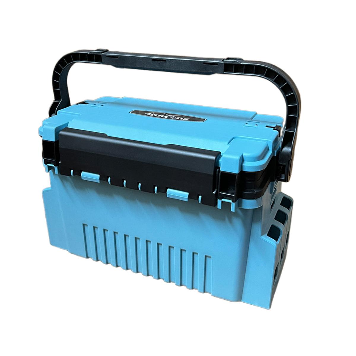 Multifunctional Fishing Tackle Box - 31cm x 23cm x 23cm - Portable Gear Organizer - Blue