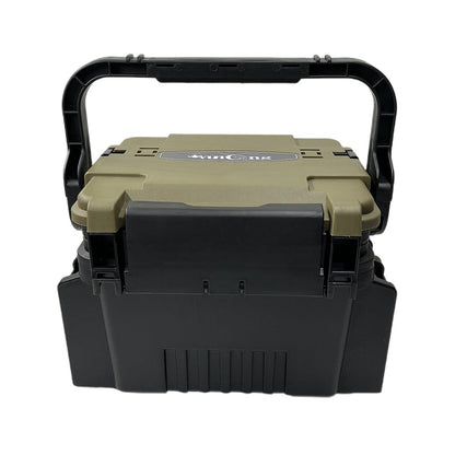 Multifunctional Fishing Tackle Box 31cm x 23cm x 23cm - Portable Gear Organizer - Green