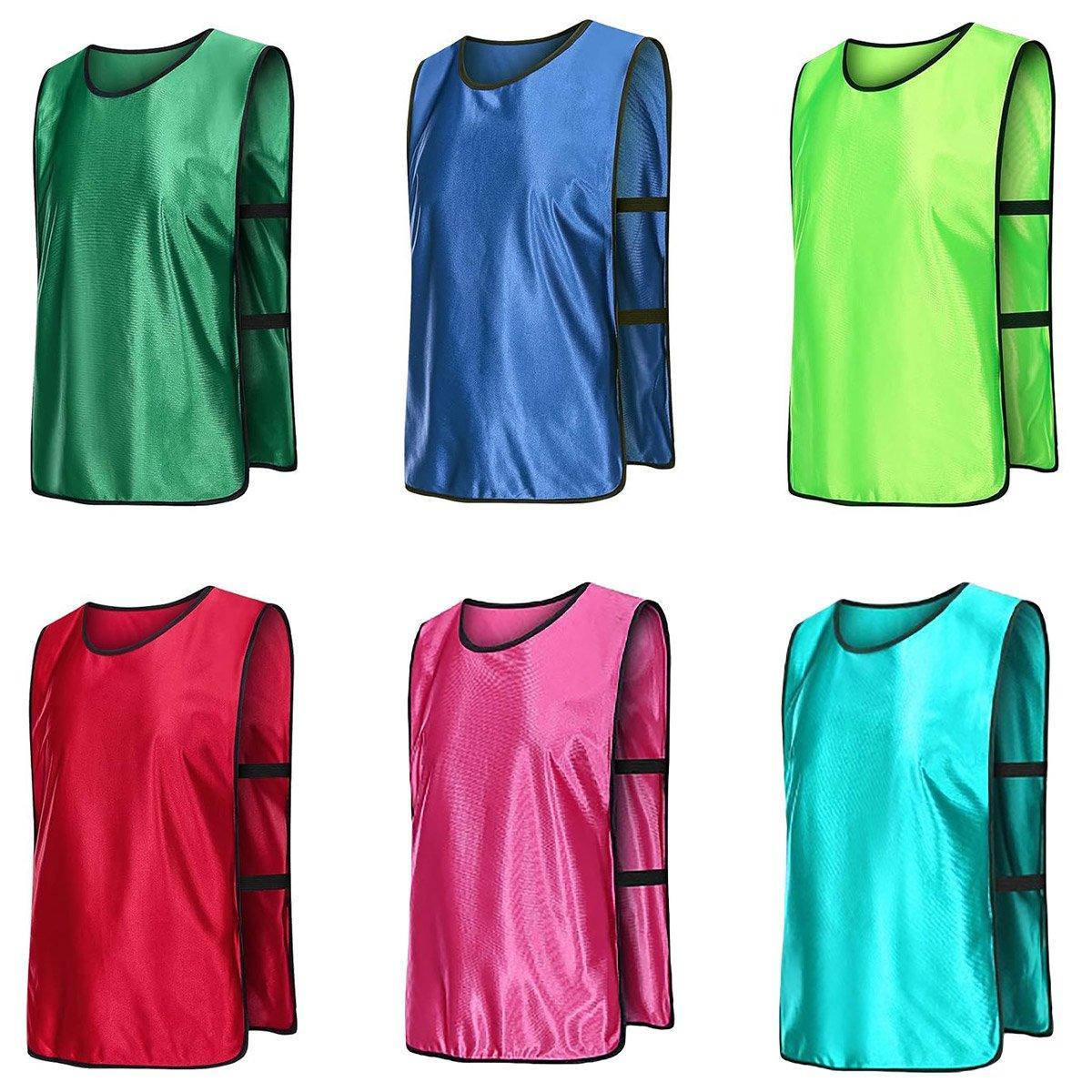6X Sports Training Bibs - Team Vests for Soccer, Basketball, Cricket - Grass Green-L - SuperSaverAU - view 2
