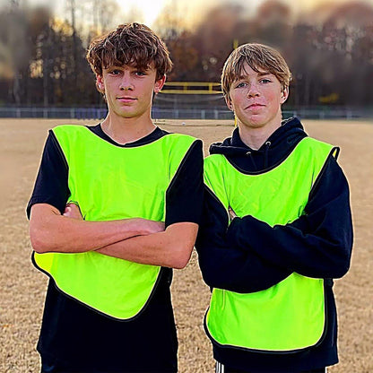 6X Sports Training Bibs - Team Vests for Soccer, Basketball, Cricket - Grass Green-L