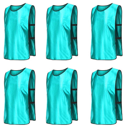6X Sports Training Bibs - Team Vests for Soccer, Basketball, Cricket - Grass Green-L