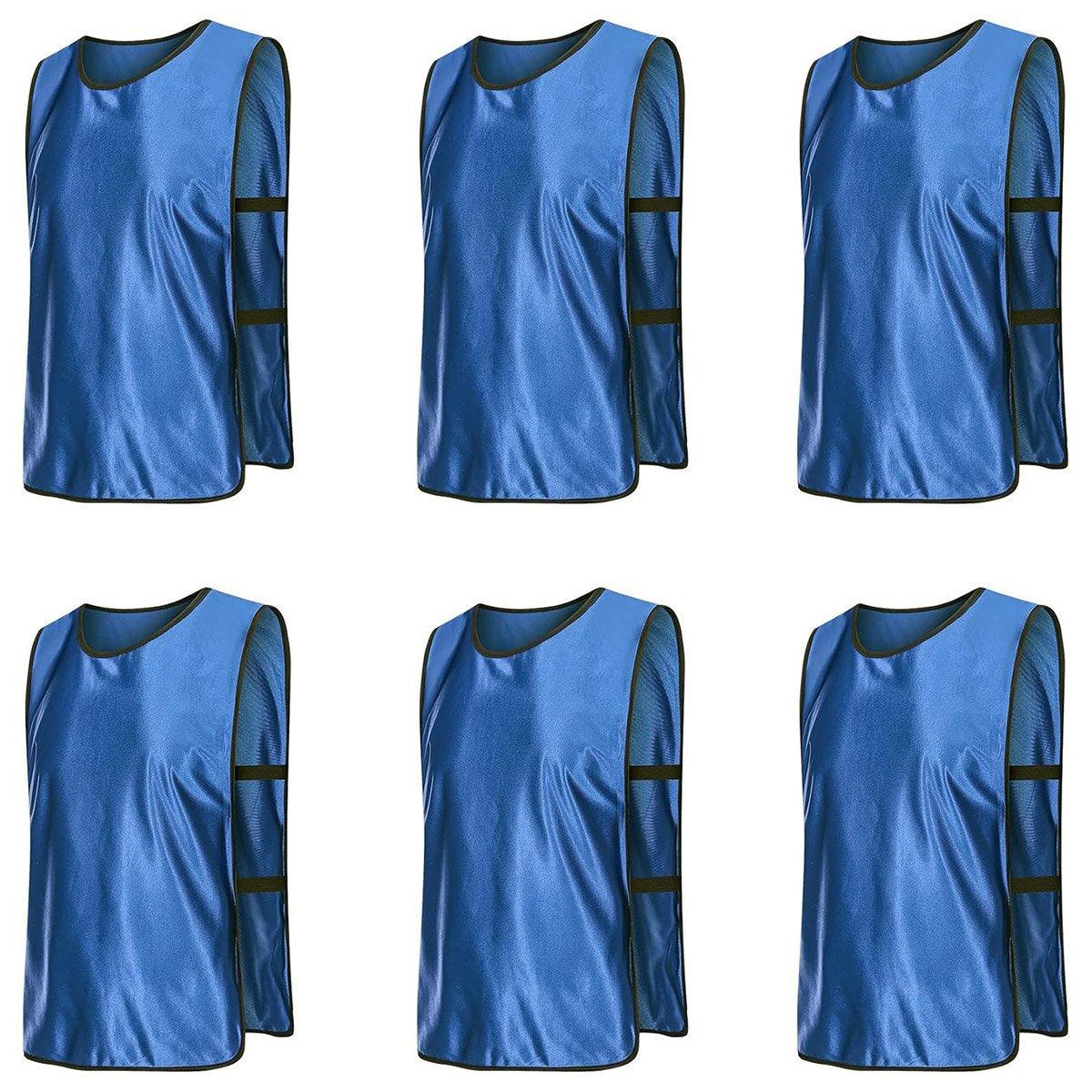 6X Sports Training Bibs - Team Vests for Soccer, Basketball, Cricket - Grass Green-L
