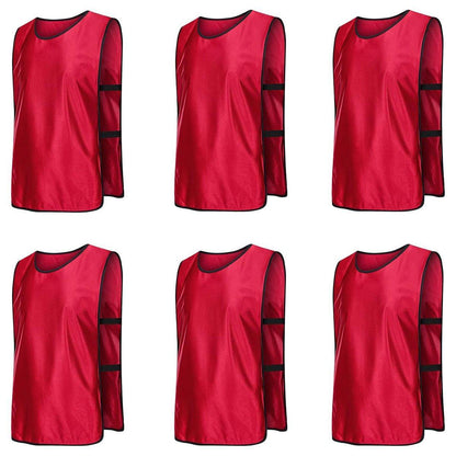 6X Sports Training Bibs - Team Vests for Soccer, Basketball, Cricket - Pink-L
