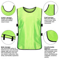 6X Sports Training Bibs - Team Vests for Soccer, Basketball, Cricket - Fluorescent Green-S - SuperSaverAU - view 5
