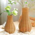 Imitation Rattan Woven Vase Decorative Flower Vase Arrangement for Home Decor - Small - SuperSaverAU - view 3