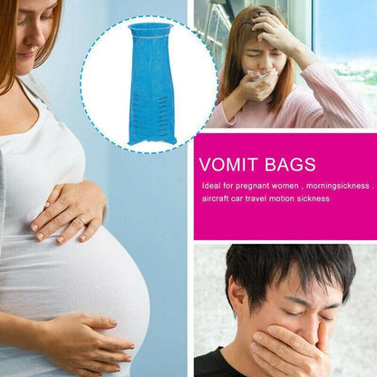 50 Leakproof Vomit Bags for Travel by Premium - Emergency Use