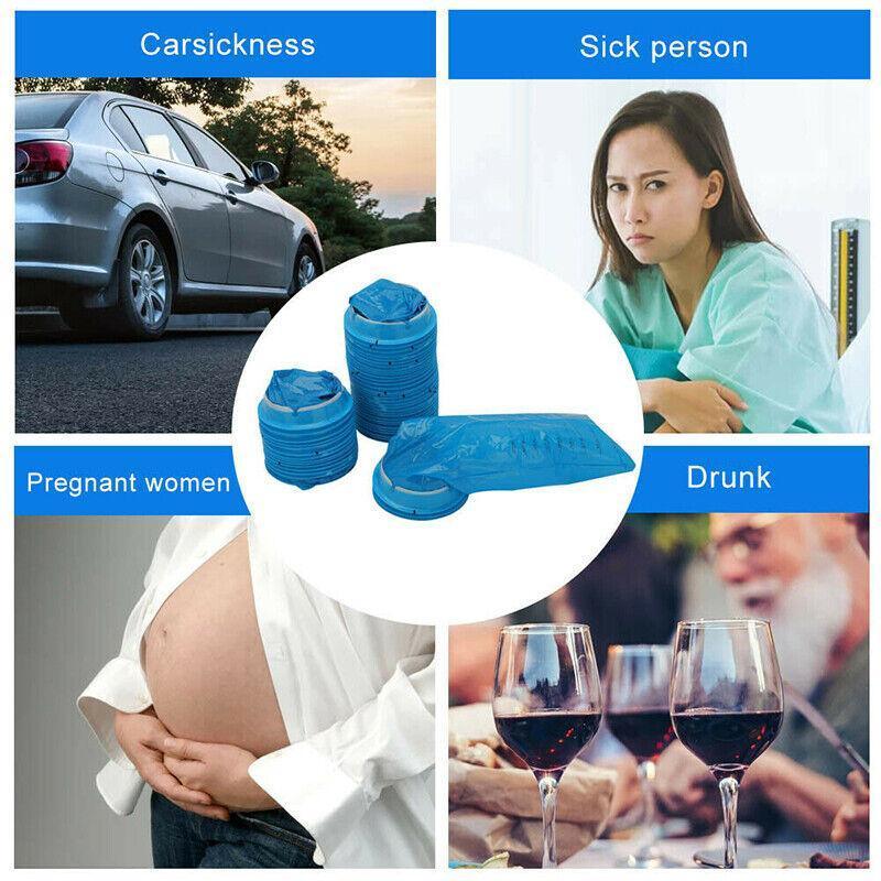 50 Leakproof Vomit Bags for Travel by Premium - Emergency Use