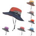 Premium Watermelon Red Women's Wide Brim Ponytail UV Sun Visor Hat