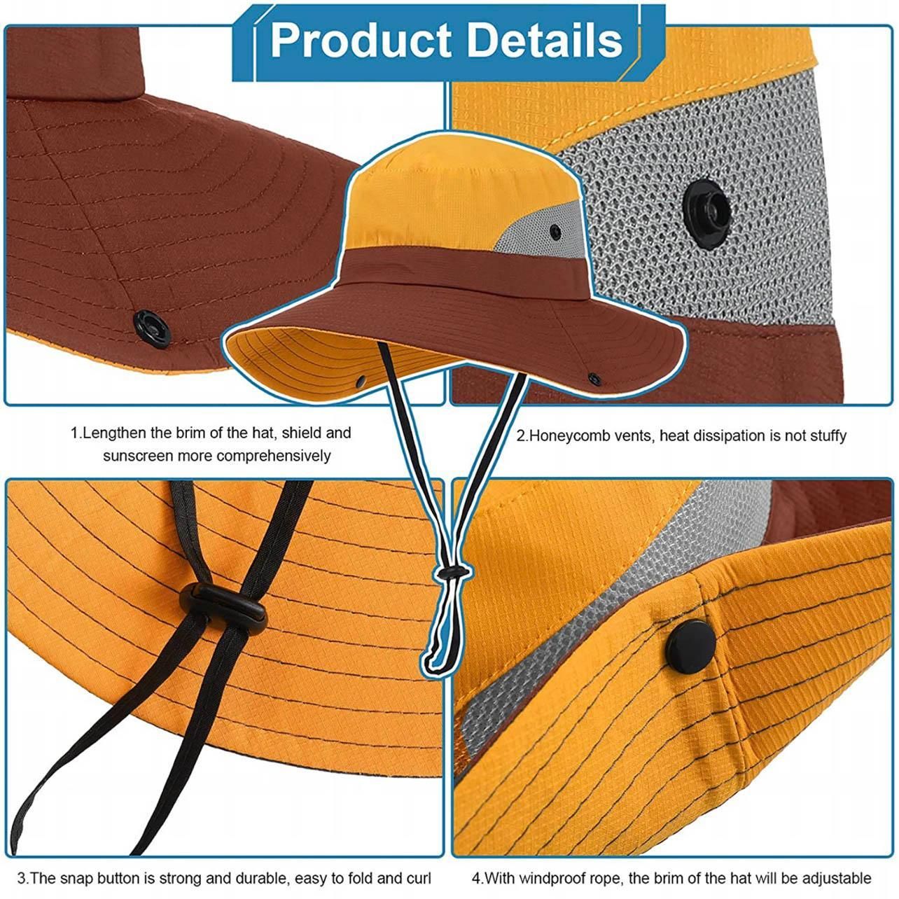 Premium Watermelon Red Women's Wide Brim Ponytail UV Sun Visor Hat