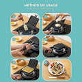 Waffle Pan Mould 14.5 cm x 13.5 cm Non-Stick Compact Design for Easy Cooking - SuperSaverAU - view 4