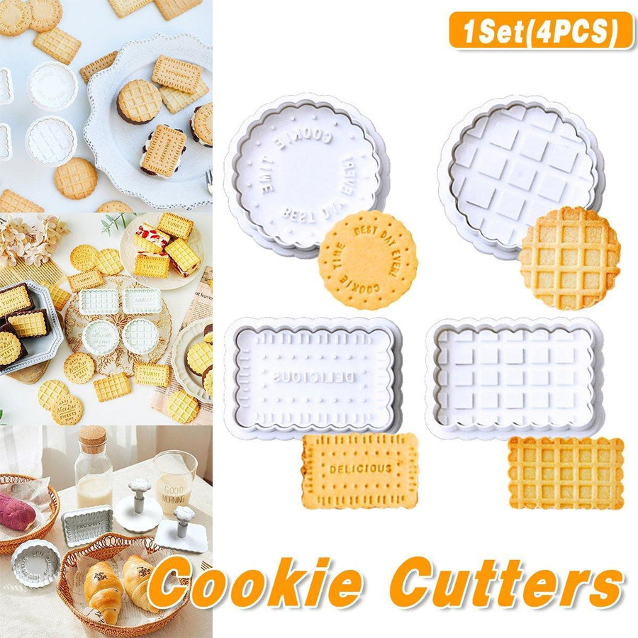 Premium Plaid Cookie Stamp Set – 4 Pieces