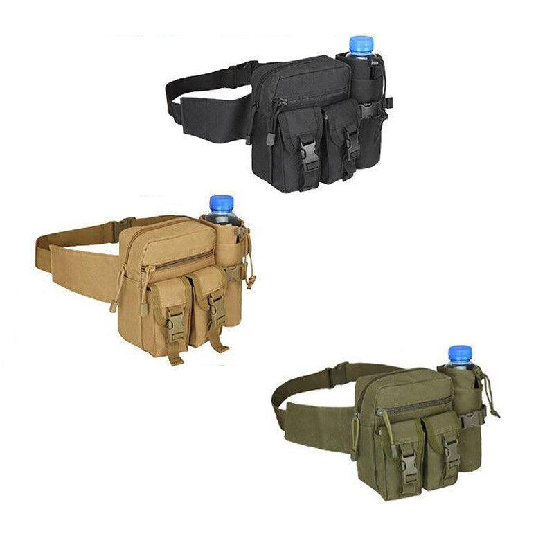 Premium Crocox Army Green Tactical Waist Bag with Bottle Pouch