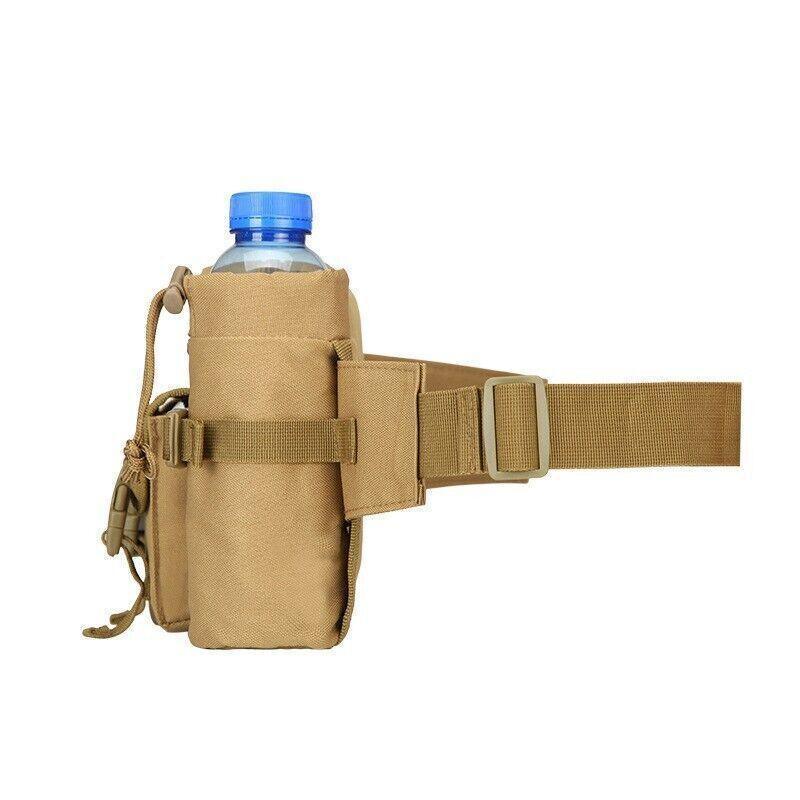 Premium Crocox Khaki Tactical Waist Bag with Bottle Pouch