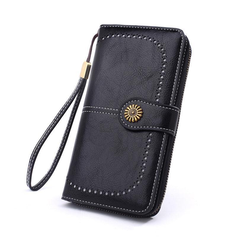 Premium Black Women's PU Leather Wallet Organiser Purse