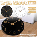 Premium Silent Quartz Wall Clock – White 12 Inch
