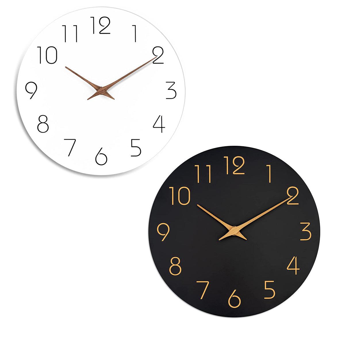 Premium Silent Quartz Wall Clock – White 12 Inch