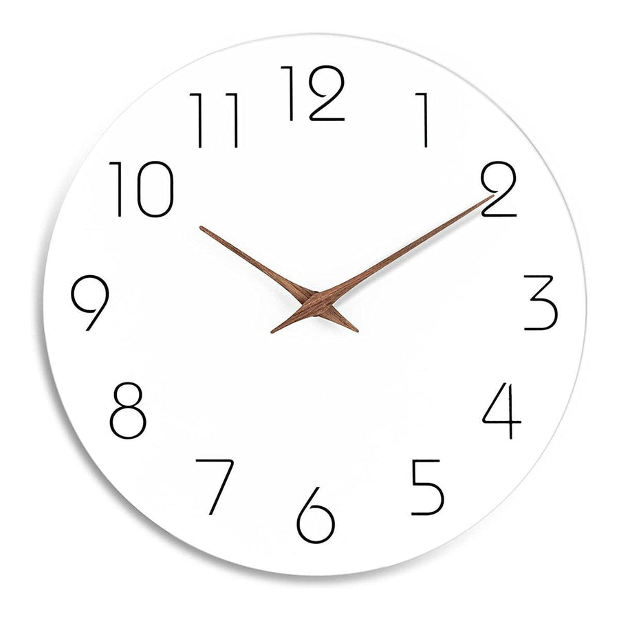 Premium Silent Quartz Wall Clock – White 12 Inch