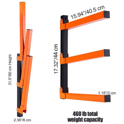 2PCS Wall-Mounted Folding Storage Rack - Carbon Steel Multi-Layer Organizer