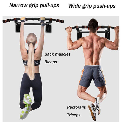 Wall-Mounted Pull-Up Bar - Home Gym Exercise Fitness Equipment