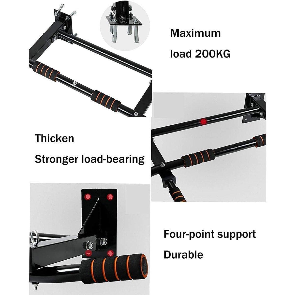 Wall-Mounted Pull-Up Bar - Home Gym Exercise Fitness Equipment