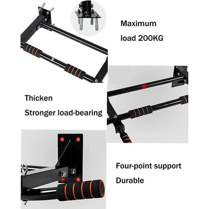 Wall-Mounted Pull-Up Bar - Home Gym Exercise Fitness Equipment