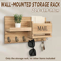 Premium Wooden Wall Mounted Key Holder Mail Organiser Coat Rack with 7 Hooks