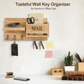 Premium Wooden Wall Mounted Key Holder Mail Organiser Coat Rack with 7 Hooks