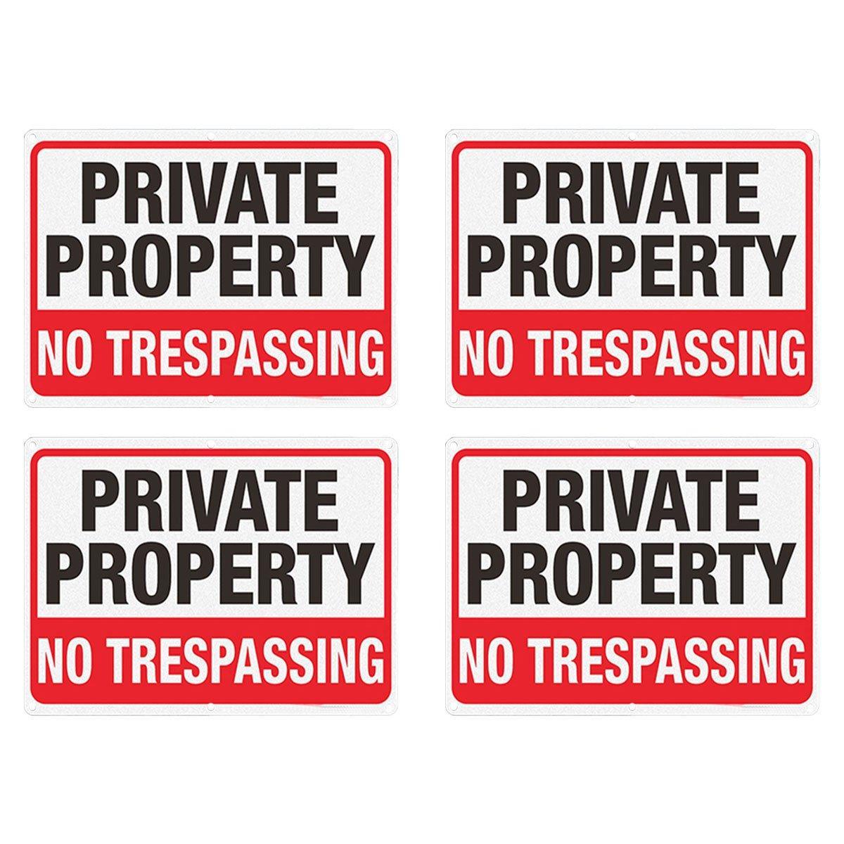 4PCS Reflective Metal Security Camera Warning Signs for Surveillance