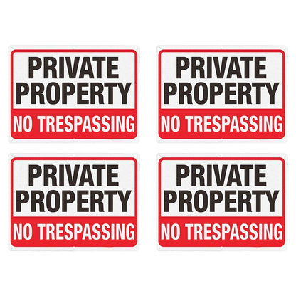 4PCS Reflective Metal Security Camera Warning Signs for Surveillance