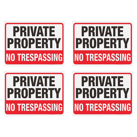 4PCS Reflective Metal Security Camera Warning Signs for Surveillance - SuperSaverAU - view 2