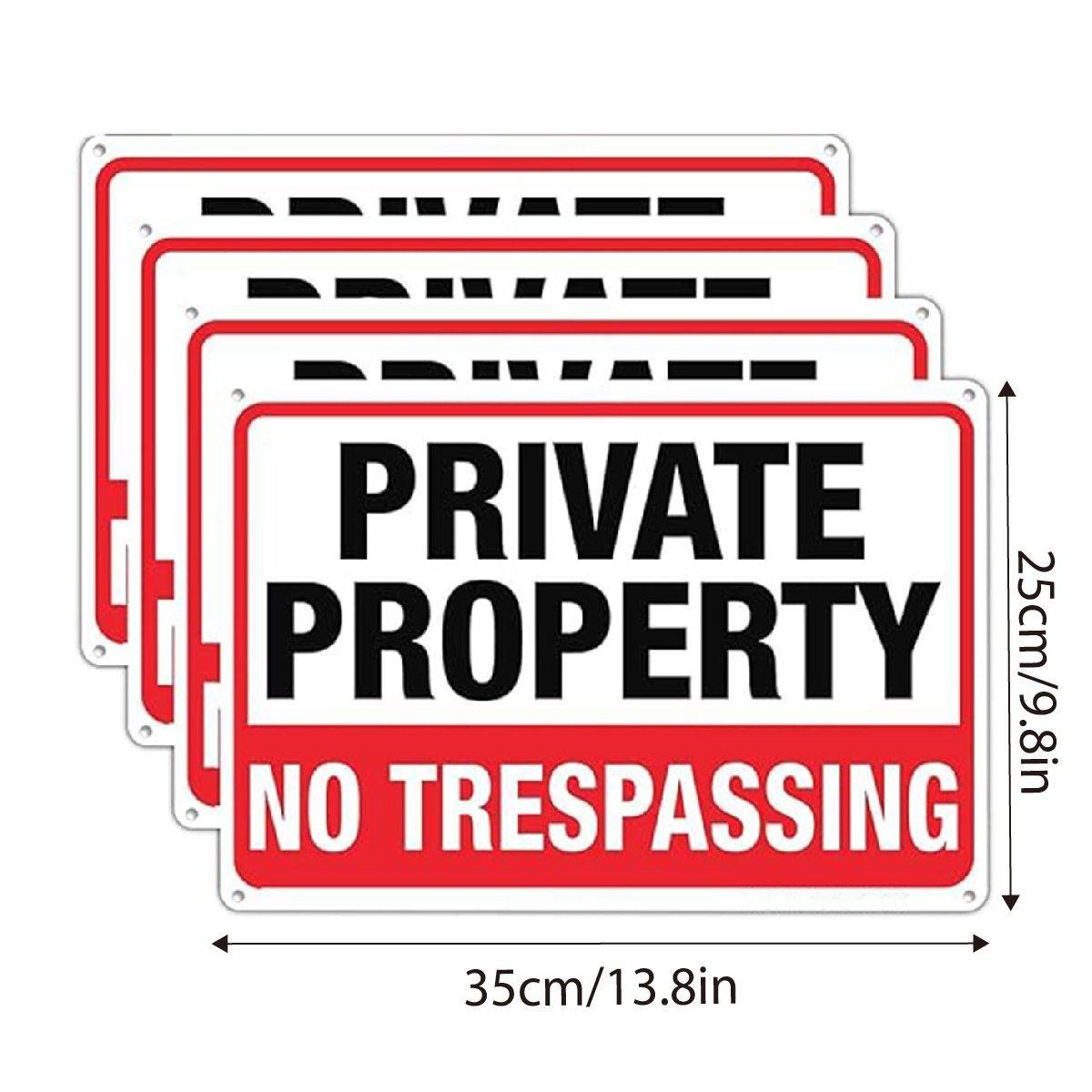 4PCS Reflective Metal Security Camera Warning Signs for Surveillance