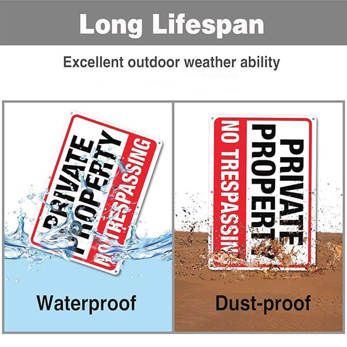 4PCS Reflective Metal Security Camera Warning Signs for Surveillance