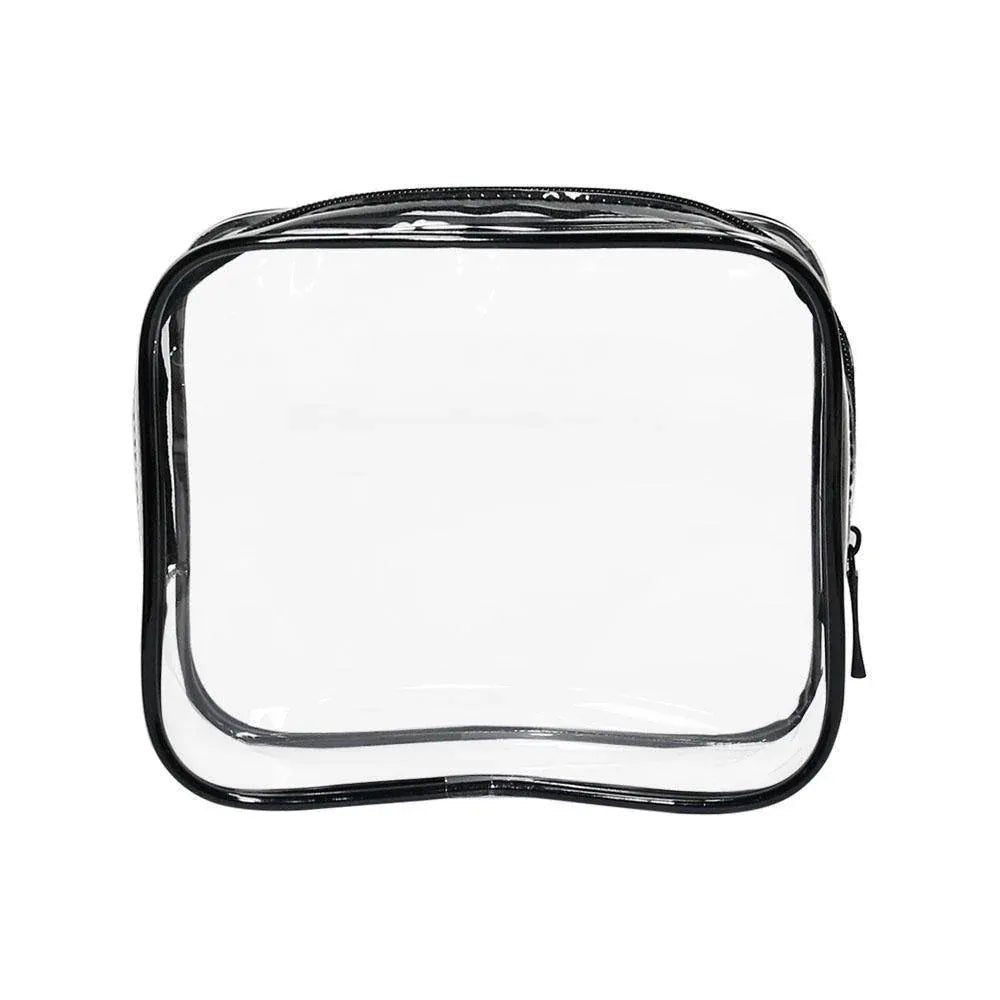 4 Pack Blue PVC Cosmetic Bag Set Travel Toiletry Makeup Organisers S M L XL