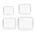 4 Pack White PVC Cosmetic Bag Set Travel Toiletry Makeup Organisers S M L XL
