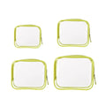 4 Pack Yellow PVC Cosmetic Bag Set Travel Toiletry Makeup Organisers S M L XL