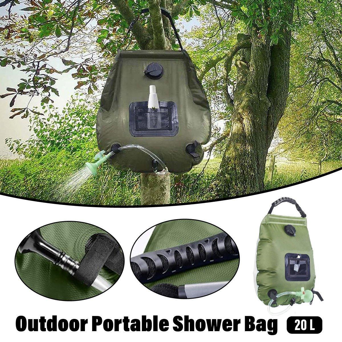 Premium 20L Solar Camp Shower Bag - Army Green