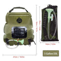 Premium 20L Solar Camp Shower Bag - Army Green