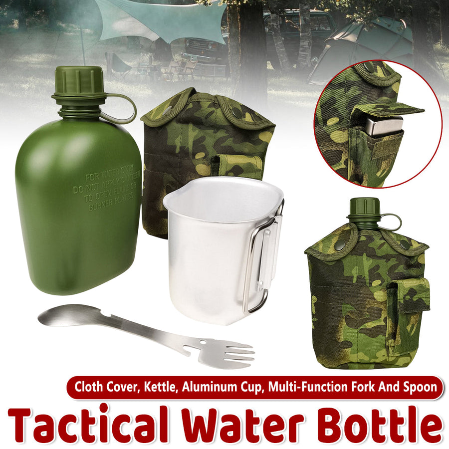 4pcs Camouflage Tactical Water Bottle Outdoor Camping Multi-functional Outdoor - SuperSaverAU - view 1